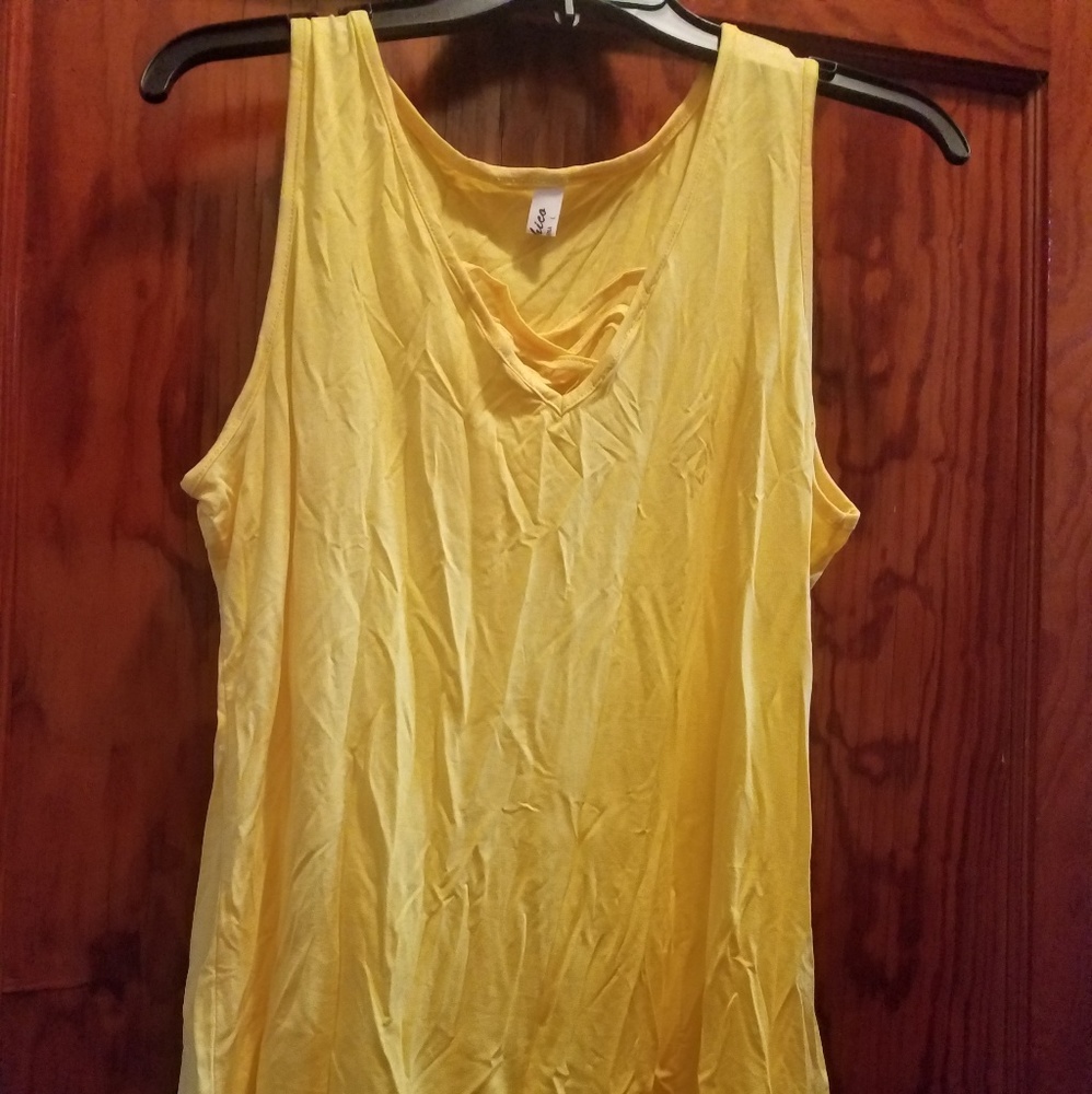 Yellow Crisscross Tank